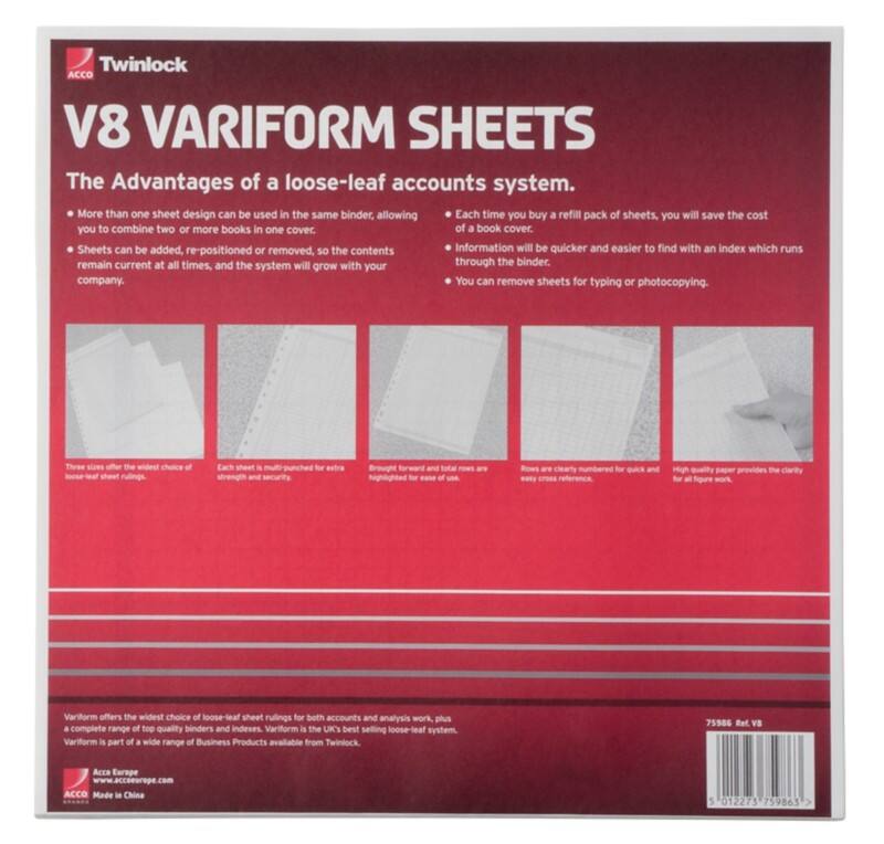 Twinlock Refill Sheets 75986 35.6 x 29.7 cm White 75 Sheets