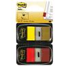 Post-it Index Flags 680 Red, Yellow Plain Special format 2 Packs of 50 Sheets