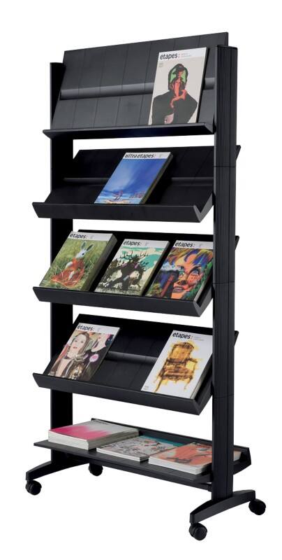 Paperflow Literature Display 5 Panels A4 PS (Polystyrene) Black