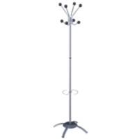 Realspace Coat Stand 40 x 500 x 1700mm Chrome & Black