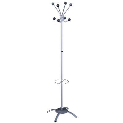 Realspace Coat Stand 40 x 500 x 1700mm Chrome & Black