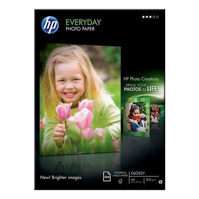 HP Inkjet Everyday Photo Paper Glossy A4 200 gsm White 100 Sheets