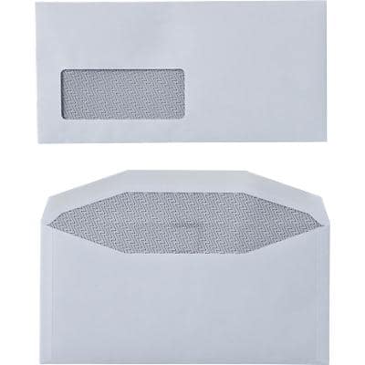 Niceday Envelopes Window Non standard 114 (W) x 235 (H) mm Gummed White 90 gsm Pack of 500