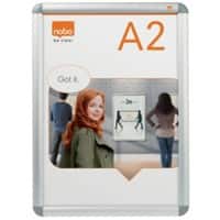 Nobo Premium Plus Wall Mountable Clip Info Frame 1902212 A2 Aluminium Frame Anti-Glare Cover 476 x 650 mm Transparent