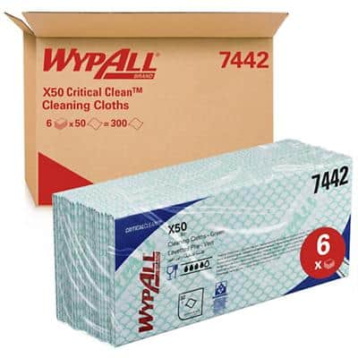 WYPALL Hydroknit X50 Microfibre Cleaning Cloth Dry Reusable Wipe White Pack of 50