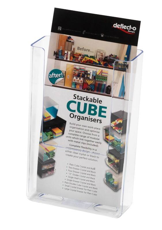 Viking Wall Mountable Literature Display Acrylic 112 X 43 X 165mm Dl Clear Viking Direct Ie