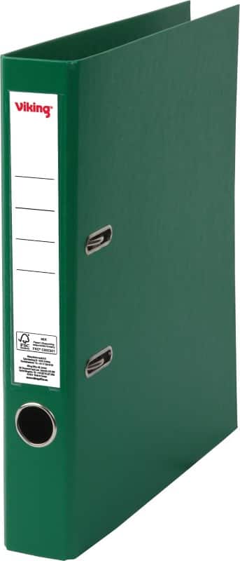 Viking Narrow Lever Arch File A4 50 mm Dark Green 2 Rings Cardboard, PP (Polypropylene) Matt Portrait
