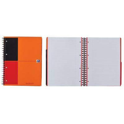 OXFORD Notebook International A4+ Ruled Spiral Bound Cardboard Hardback Orange Perforated 200 Pages 100 Sheets