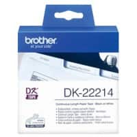 Brother QL Label Roll Authentic DK-22214 Adhesive Black on White 12 x 12 mm