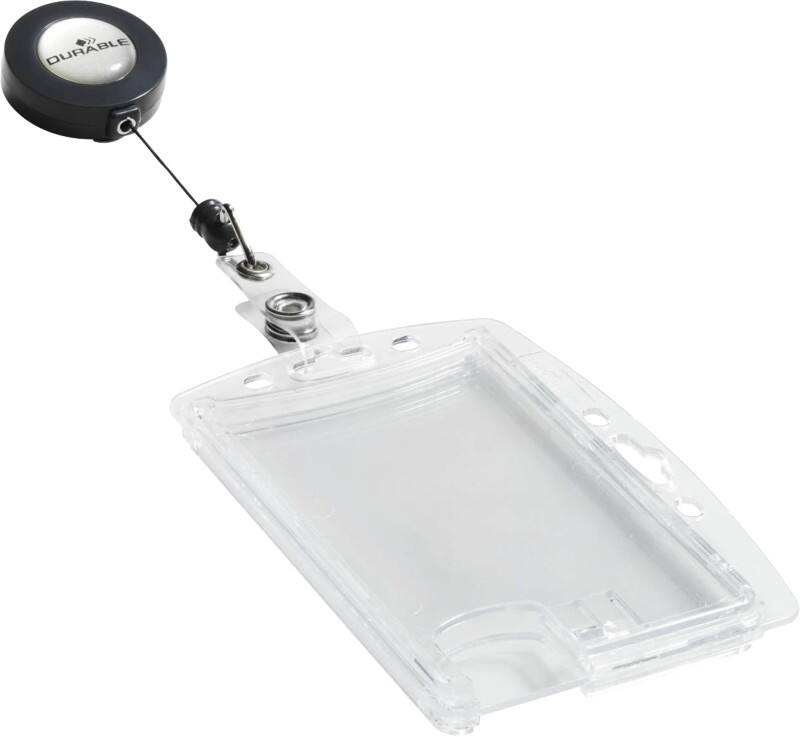 DURABLE Hartbox Badge Reel and Snap Fastener 9 x 5.4 cm PS (Polystyrene) Pack of 10