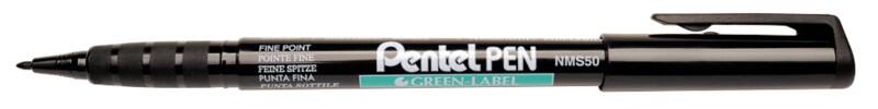 Pentel NMS50 Permanent Marker  Fine Bullet  - 1 mm Black Water-Resistant
