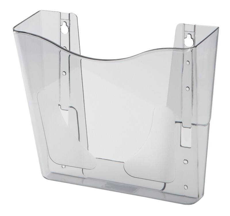 Deflecto A4 Literature Display Wall Mounted Grey CP078YTSMK 26.5 x 10 x 26 cm