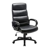Niceday Basic Tilt Ergonomic Executive Office Chair with Armrest and Adjustable Seat Malaga Bonded Leather Black