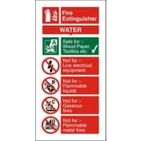 Fire Extinguisher Sign Water Vinyl 10 x 20 cm