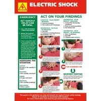 Health and Safety Poster Electric Shock Wall Mounted PVC (Polyvinyl Chloride) 59.4 x 42 cm