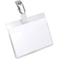 DURABLE Name Badge Clip 9.5 x 7.5 cm PVC (Polyvinyl Chloride) Pack of 25