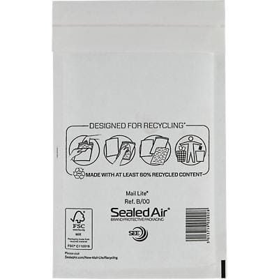 Mail Lite Mailing Bag B/00 White Plain 140 (W) x 220 (H) mm Peel and Seal 79 gsm Pack of 100