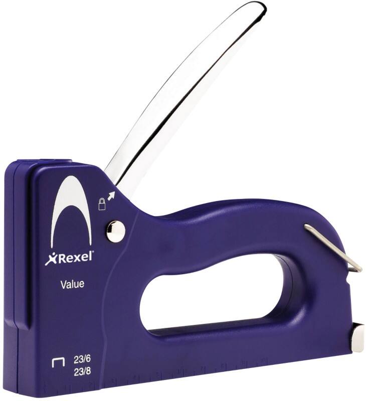 Rexel Value Staple Gun 2101210 Full Strip Blue 23/6, 23/8 Metal, Plastic