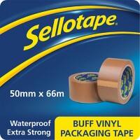 Sellotape Vinyl Packaging Tape 50mm x 66m Brown