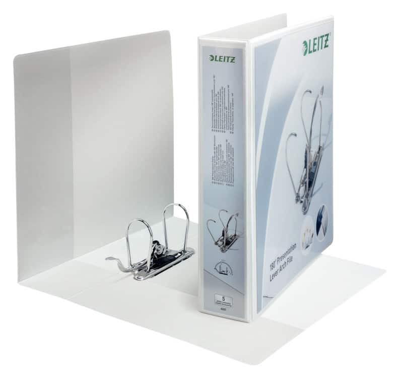 Leitz Premium 180° 75 mm Lever Arch File PP (Polypropylene) A4+ 2 Rings White