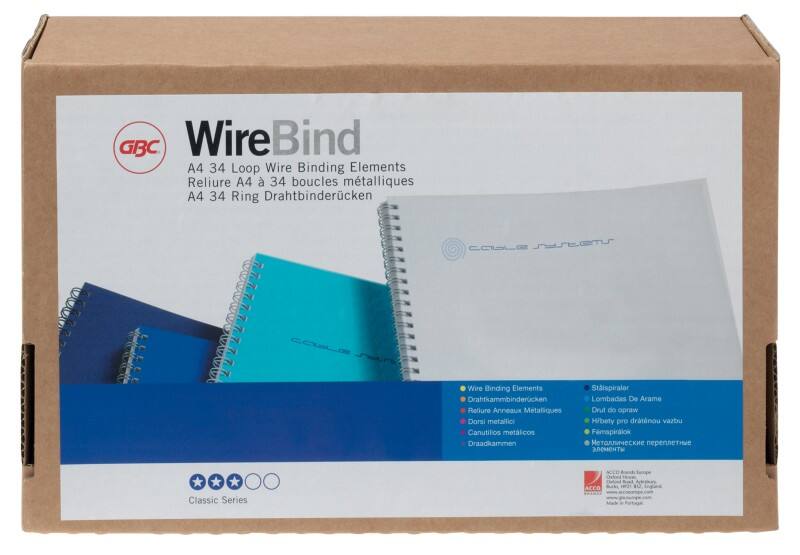 GBC Binding Wires WireBind A4 8 mm 70 Sheets Metal Silver Pack of 100