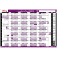 Viking Academic Annual Planner 2024, 2025 English 96 (W) x 61 (H) cm Purple