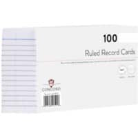 Concord Record Cards Ruled White 152 x 102 mm Pack of 100