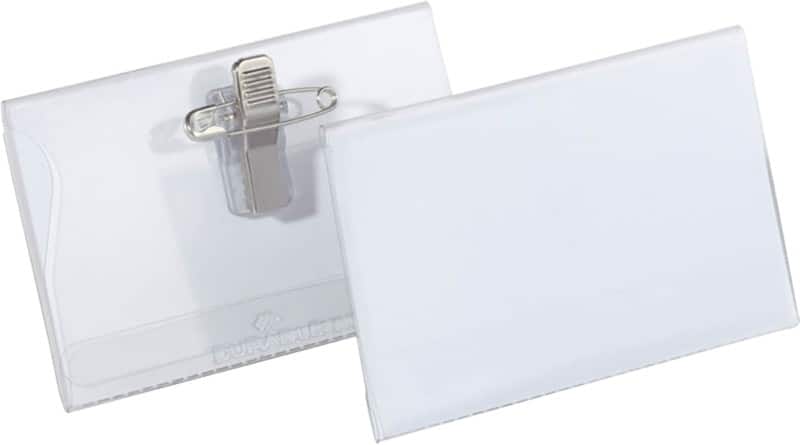 DURABLE Name Badge Combi clip 9 x 5.6 cm Plastic Pack of 50