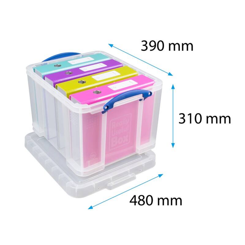 Really Useful Box Plastic Storage Box 35 L Transparent 48 x 39 x 31 cm