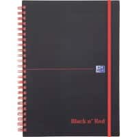 OXFORD Black n' Red A5 Wirebound Poly Cover Notebook Ruled 140 Pages