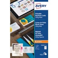 Avery Business Cards A4 200 gsm White 25 Sheets Pack of 10