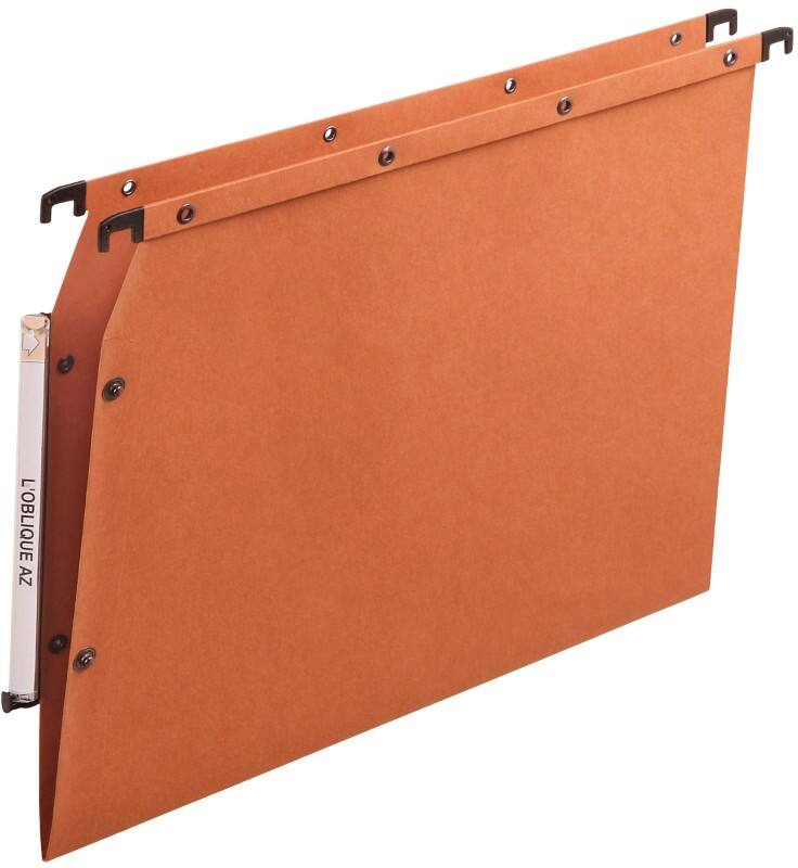 Elba Loblique Lateral Suspension Files V Base 240 gsm Orange Pack of 25