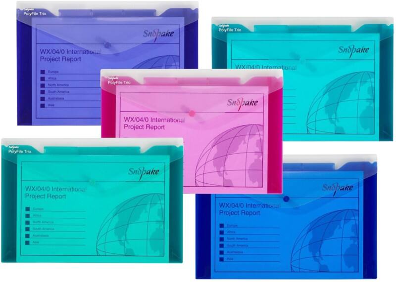 Snopake Document Wallets 14967 Foolscap Assorted Polypropylene 36 x 24 cm Pack of 5