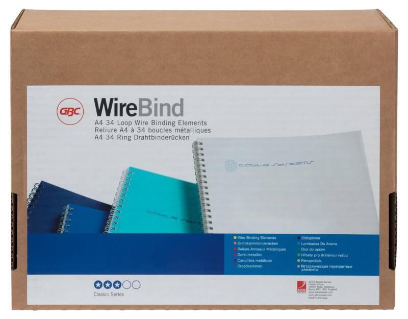 GBC Binding Wires WireBind A4 9.5 mm 70 Sheets Metal Silver Pack of 100