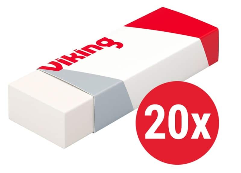 Viking Eraser White Pack of 20