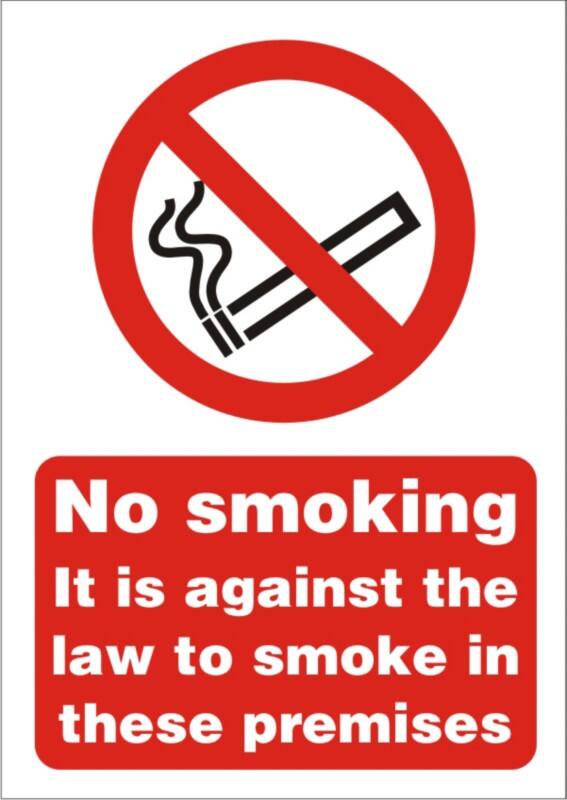 Warning Sign No Smoking Adhesive Plastic 14.8 x 21 cm