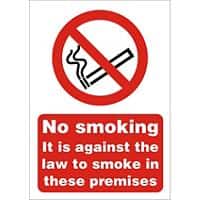 Prohibition Sign No Smoking Plastic 14.8 x 21 cm