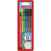 STABILO Pen 68 Felt Tip Pen Medium 1.0 mm Pack of 6 Assorted