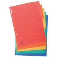 Exacompta Blank Dividers A4 Assorted Multicolour 5 Part Cardboard 11 Holes 5 Part