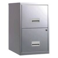 Pierre Henry Maxi Steel Filing Cabinet with 2 Lockable Drawers 400 x 400 x 660 mm Silver