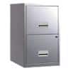 Pierre Henry Maxi Steel Filing Cabinet with 2 Lockable Drawers 400 x 400 x 660 mm Silver