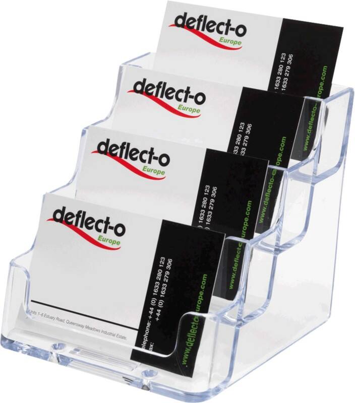 Deflecto Business Card Holder Plastic Transparent