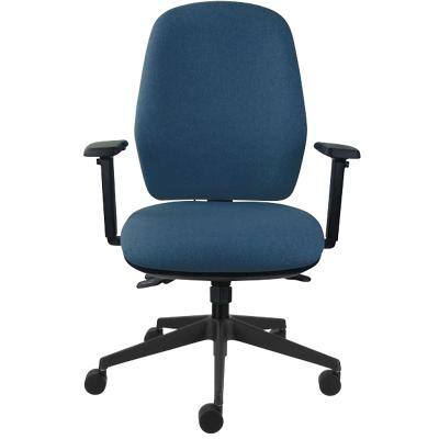 Energi-24 Basic Tilt Ergonomic Office Chair with Adjustable Armrest and Seat Back Care Blue