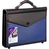 Snopake Expanding File 13524 Foolscap Black, Blue Plastic