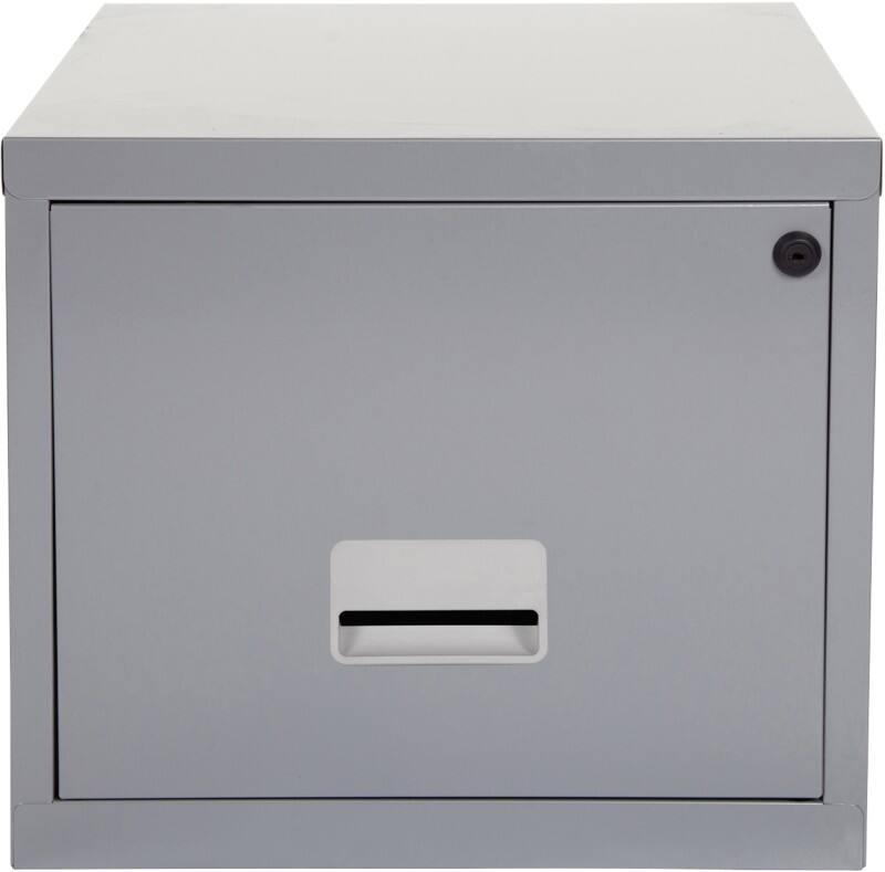 Pierre Henry Maxi Steel Filing Cabinet with 1 Lockable Drawer 400 x 400 x 360 mm Silver