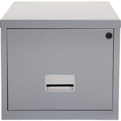 Pierre Henry Steel Filing Cabinet with 1 Lockable Drawer Maxi 400 x 400 x 360 mm Silver