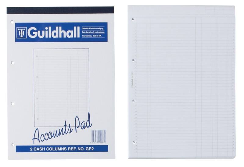 Guildhall Cash Analysis Book A4 2 Cash Columns 60 Pages 60 Sheets