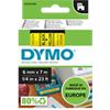 Dymo D1 S0720790 / 43618 Authentic Label Tape Self Adhesive Black Print on Yellow 6 mm x 7m