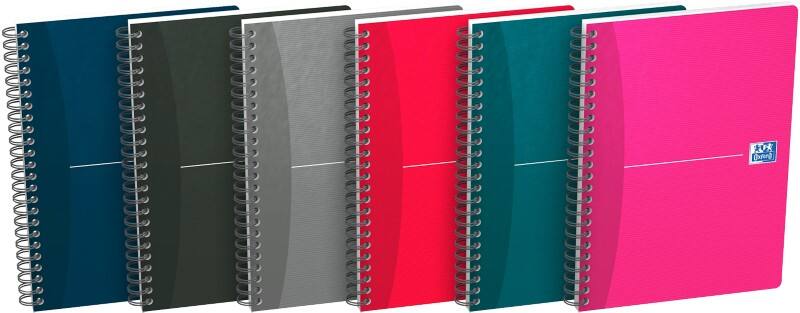 OXFORD Notebook Office Essentials A5 Ruled Spiral Bound Soft Cover Soft Cover Assorted 180 Pages 90 Sheets Pack of 5