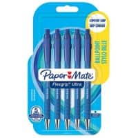 PaperMate Retractable Ballpoint Pen FlexGrip Ultra 0.37 mm Blue Pack of 5